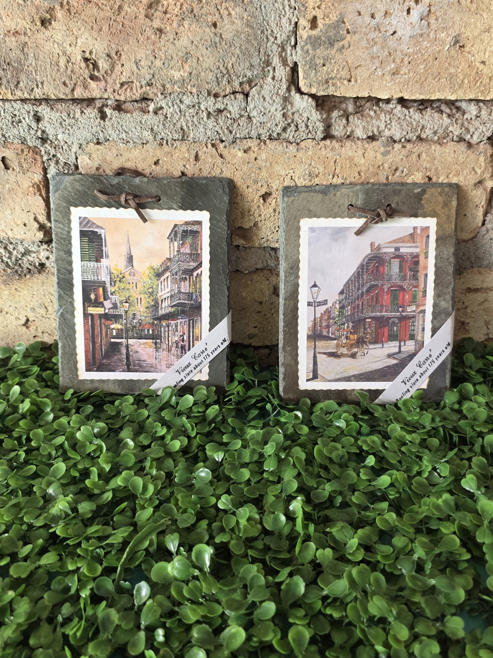 Vintage New Orleans Vieux Carré Slate Wall Hanging Art Print